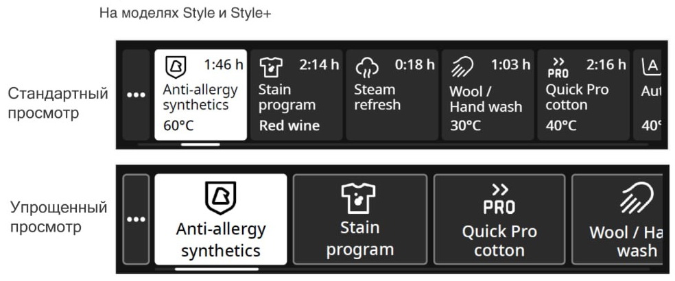 Системы управления в линейках Style и Style+ Системы управления в линейках Style и Style+