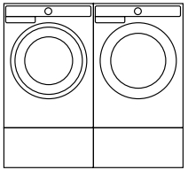 Стиральная и сушильная машины на подиуме